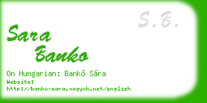 sara banko business card
