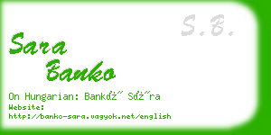 sara banko business card